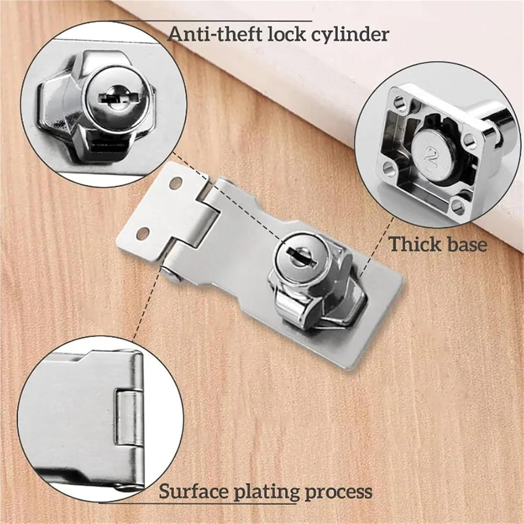 keyed hasp lock, Keyed Hasp Lock Pack of 3 2.5-4 inch(4 inch3PCS)