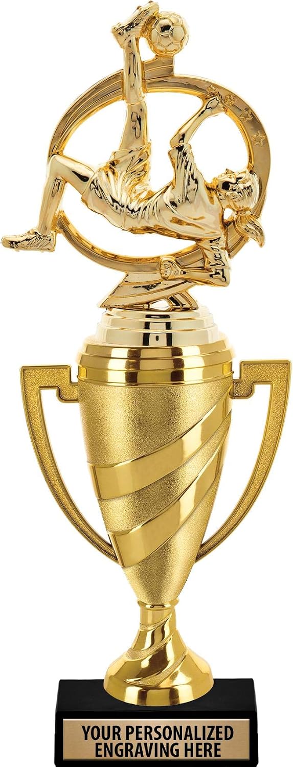 Crown Awards Soccer Trophy, 14' Gold Cup Girls Soccer Trophies with Free Personalization