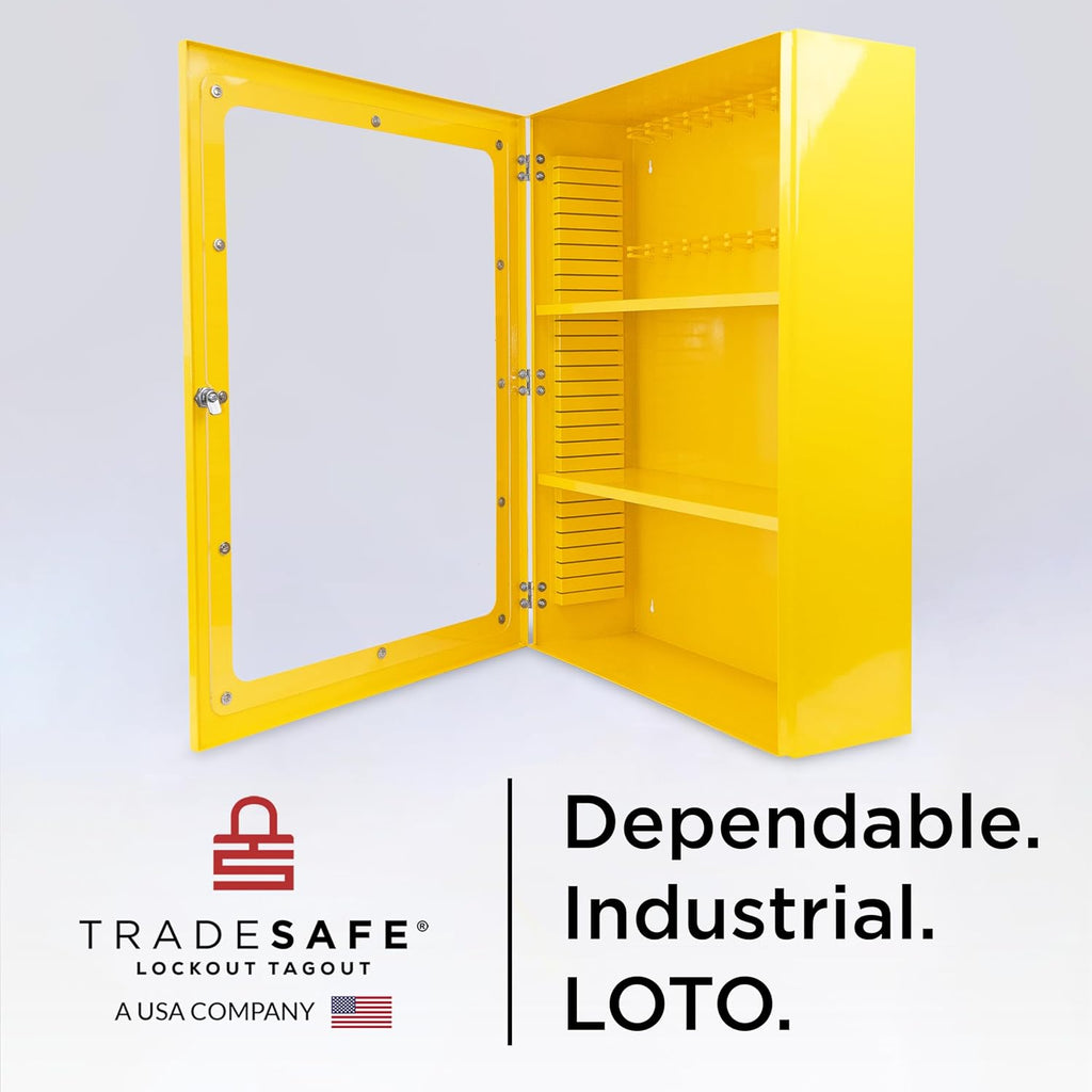 TRADESAFE Lockout Tagout Cabinet, Lock Out Tag Out Station Unfilled - No Loto Devices Included, Wall-Mountable Lockout Tagout Station Cabinet, Loto Box 24 x 8 x 31-1/2 inches