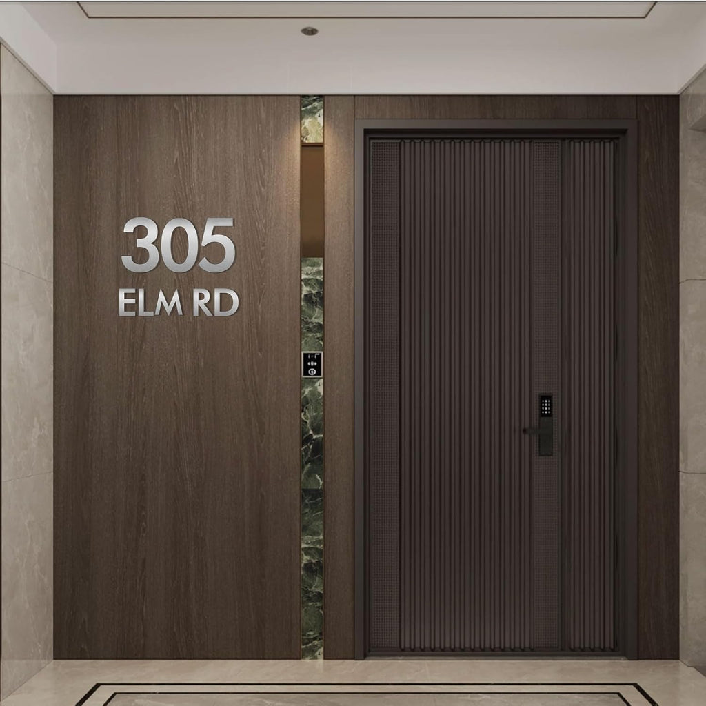 28 Inch Floating House Numbers and Metal Letters for Outdoor Signs, Modern 304 Stainless Steel Silver Address Numbers for Home, Apartment, and Garden Decor (Number 7)