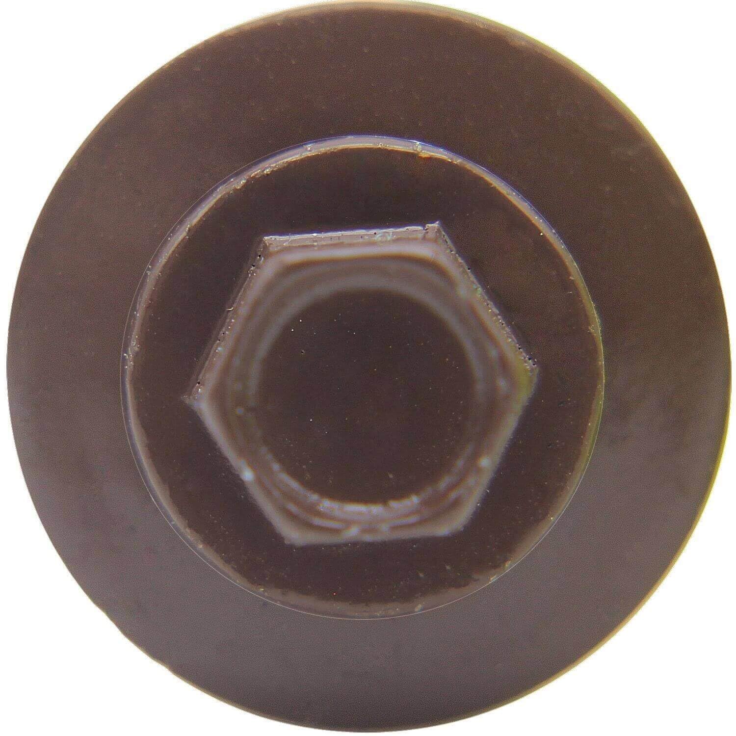 12 x 2 Brown Type 3 Metal Roofing Screws - Hex Head Drill Point - 9/16' EPDM Washer. 4 X 250 Bags - 1,000 Screws