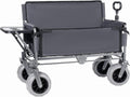3-in-1 Folding Wagon with Seats and Table, All Terrain Beach Cart with Big Wheels for Sand, 500lbs Heavy Duty Collapsible Wagon for Camping Family Shopping (Gray)