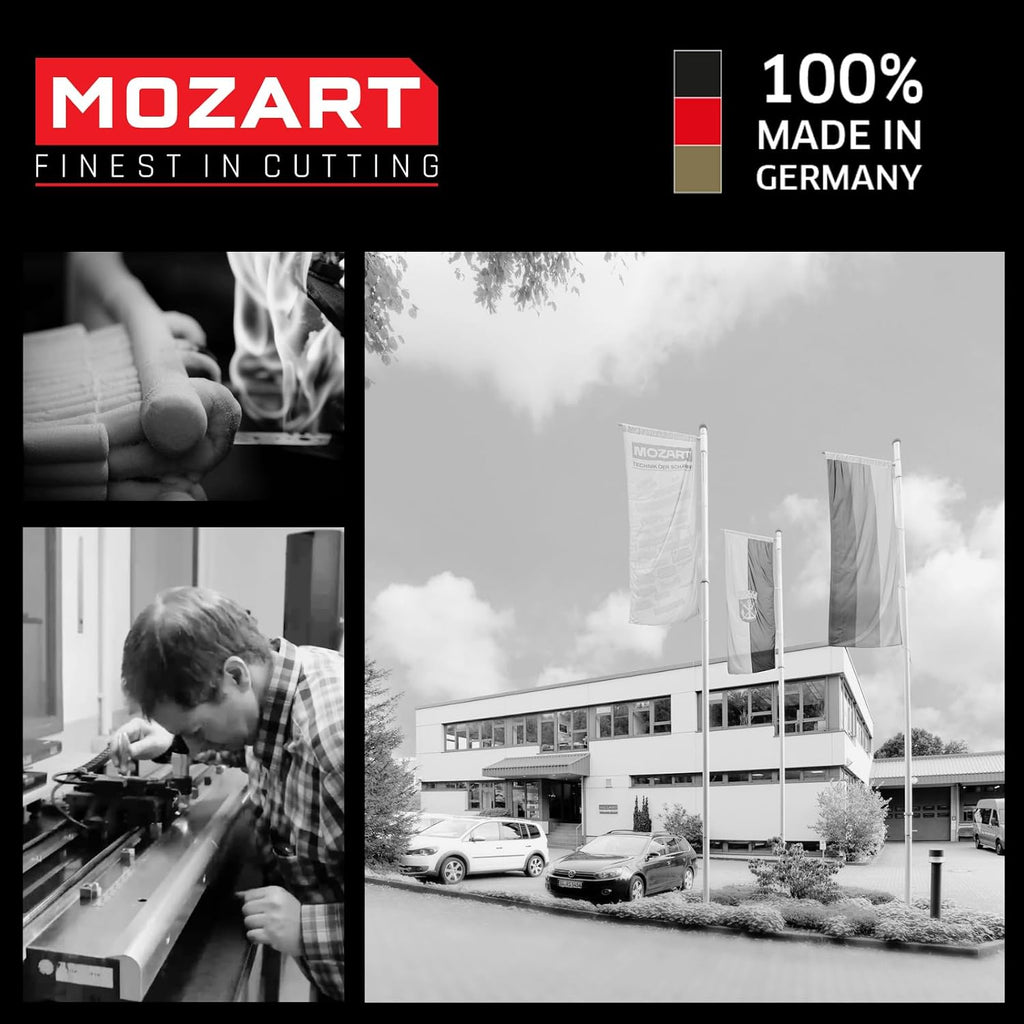 Mozart Universal TiN Super Hook Blade: RC65 High-Carbon Steel, Titanium Nitride coating. Ideal for roofing, flooring, drywall, and more. Made in Germany. (100 Pack)