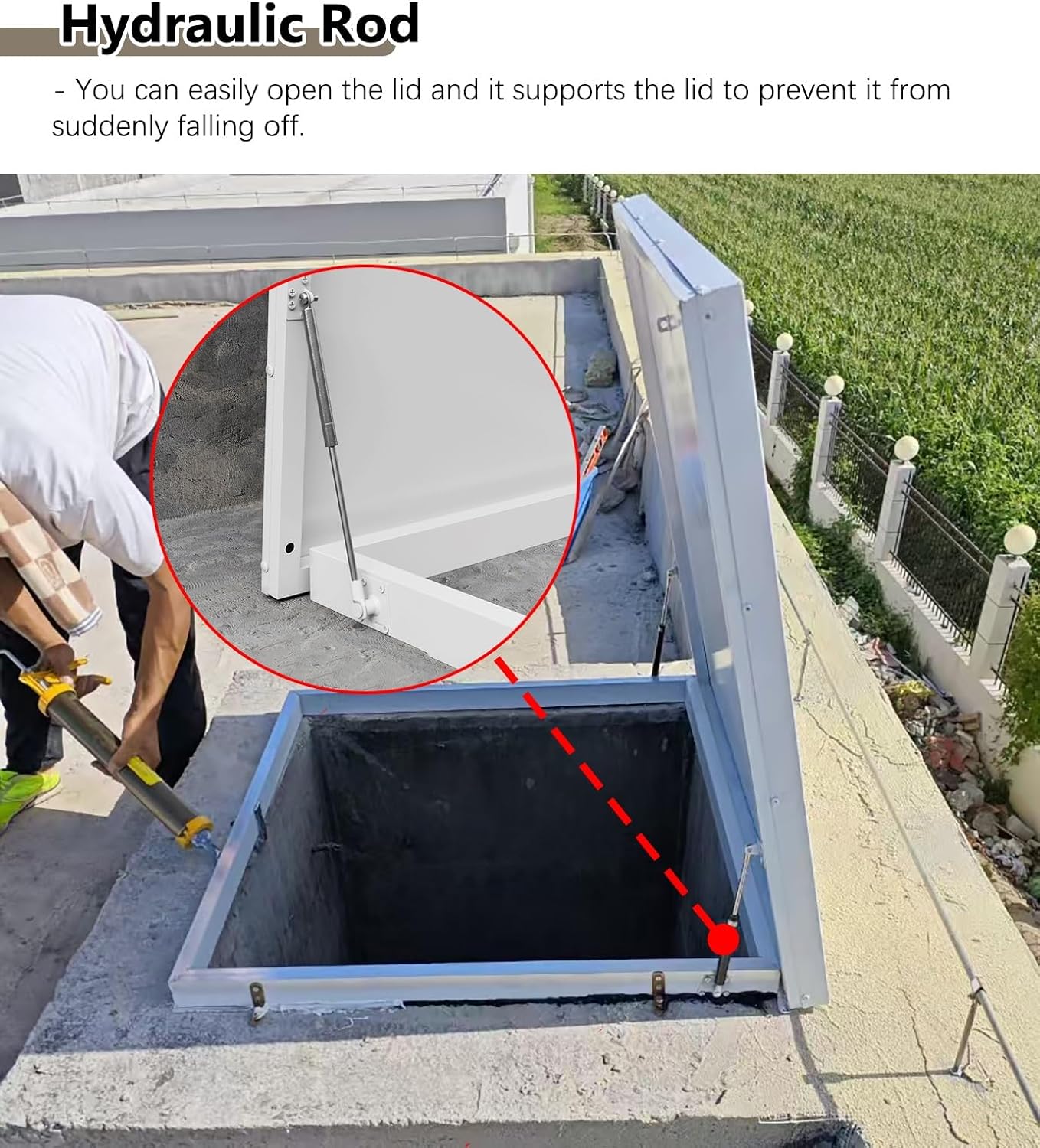 Roof Hatch Flat Roof Security Door with Hasp Latch, Ceiling Hatch Lid with Installation Accessories, Heavy Duty Manhole/Cellars Exit Cover for Repairs(45x45cm-17.7x17.7)