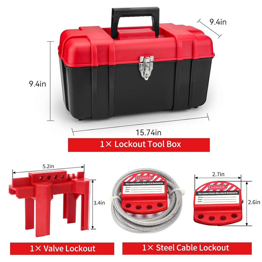 Lockout Tagout Kit Loto Hasp Lockout Steel Cable Lockout Plug Lock Out Tag Loto Safety Padlock Circuit Breaker Lockout Ball Valve Lockout Tagout Set Alamanda Loto Kit for Lock Out Tag Out Station