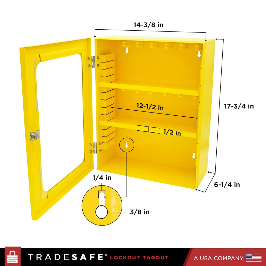 TRADESAFE Lockout Tagout Cabinet - 75 Pieces Loto Devices, Loto Locks, Lockout Hasp, Lock Out Tags, Circuit Breaker Lock, Cable Lock, Plug Lock, Lockout Tagout Station with Movable Shelf Partitions