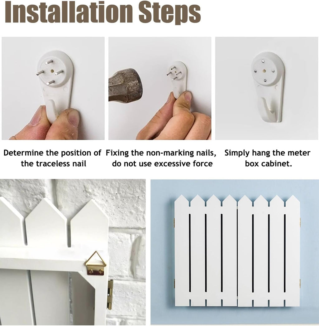 Electrical Panel Cover Breaker Box Cover Like Garden Fence, Wall Hanging Electrical Panel Cover, Removable Circuit Breaker Panel Cover, Household Meter Box Cover(Brown,50.3x45CM-19.8x17.7)
