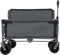 Heavy-Duty Folding Wagon Cart 3-in-1 Convertible All-Terrain Wagon with Bench Seat & Storage - 180L/500lbs Capacity Utility Wagon All-Terrain Wheels for Camping,Beach,Sports,Garden (Gray)