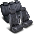 Coverland Custom Car Seat Covers Compatible with 2003-2008 Mazda, Mazda6 Sport Wagon - Premium Leather Non-Slip Memory Foam Waterproof Seat Cover Custom fit Interior Protector [Full Set-Black]