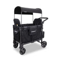 WonderFold W2 Elite Pro Stroller Wagon - Foldable Wagon with Aluminum Frame - Adjustable Canopy & Push Handle - All-Terrain Wheels - for Babies, Toddlers & Kids - 4 Seater - Jet Black