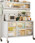 Bakers Rack Kitchen Storage 5 Tier Pantry Storage Cabinet, Free Standing Microwave Stand Metal Shelves, Baker's Rack for Kitchen, Dining Room, Living Room (Size : 103cm/40in)