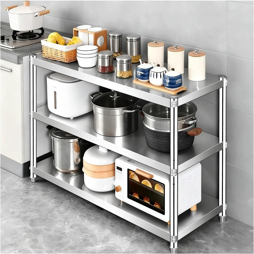 Bakers Racks for Kitchens，Kitchen Bakers Rack with Cabinets，Microwave Stand with Storage，Suitable for Restaurants, Shops, Warehouses, Homes, and Garages.(60cm,50 * 60CM)
