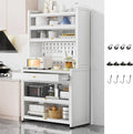Floor Kitchen Storage Cabinets for Small Spaces, Kitchen Cabinets with Countertop and Drawers for Food Storage, Kitchen Baker's Rack with Open Operator Console(White,80cm)