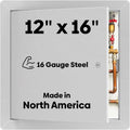 Best BA-AHD 12' x 16' Metal Access Panel with Concealed Pin Hinge, LEED Compliant 16-Gauge Steel Access Door for Non-Rated Drywall/Ceilings, White Drywall Panel with Rounded Corners, Screwdriver Latch