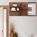 Sliding Door Electrical Panel Box Cover Wooden, Wall Mounted Hide Breaker Box Cover for Circuit Distribution Box, Indoor Meter Box Covers(Style/F,50x40cm(19 3/4x15 3/4'))