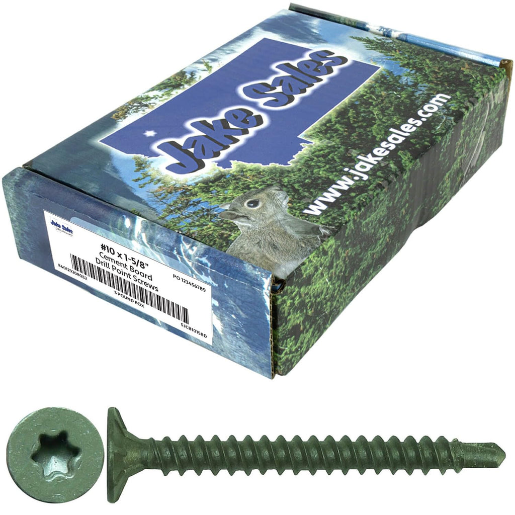 10x1-5/8 Drill Point Torx/Star Head Screw for Fastening Cement Backer/Board/Tile Board - T-25 Head 5 Pound CASE 5,805 Screws
