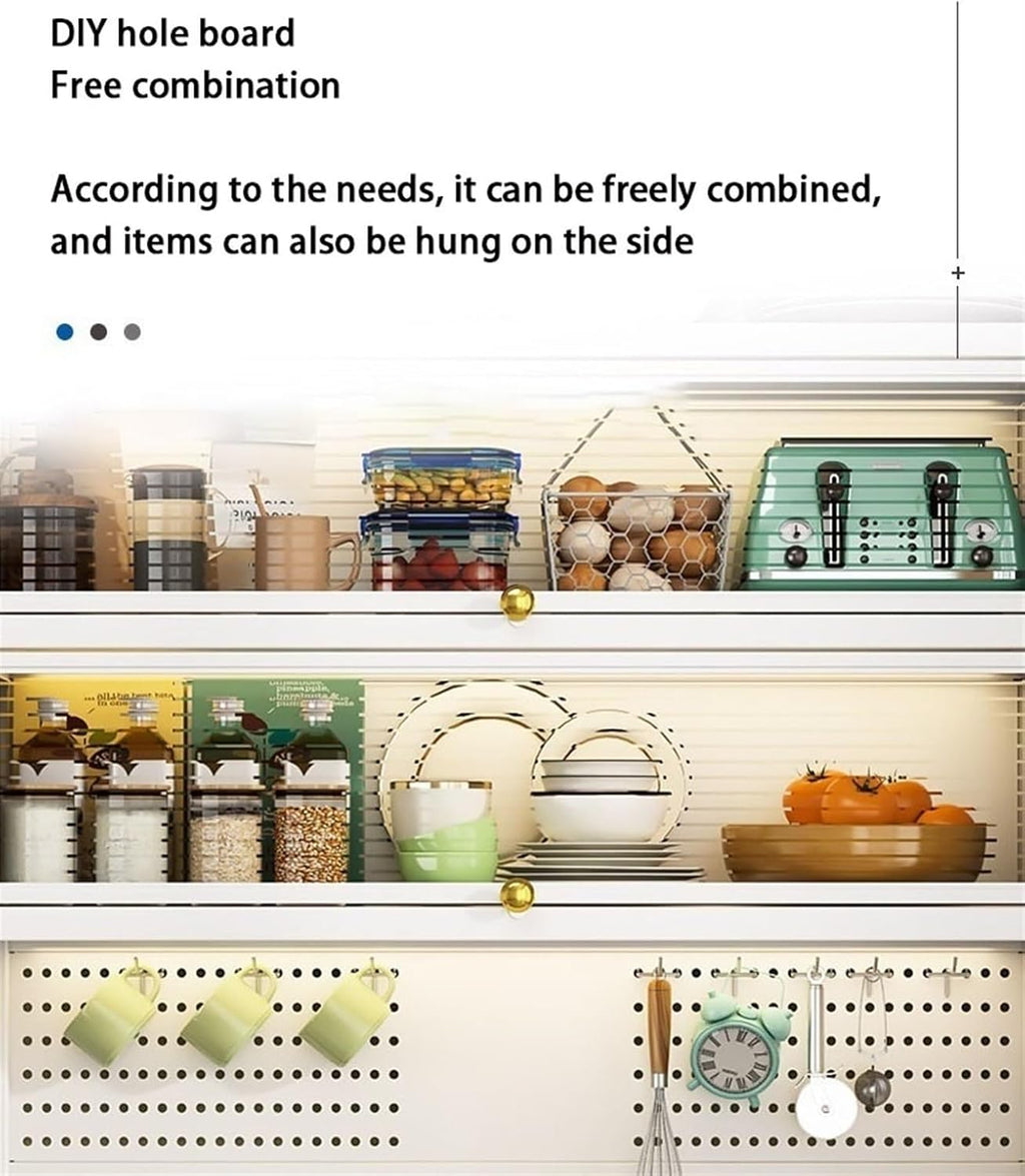 Microwave Stand with Storage - 5/6 Tier Bakers Rack Organizer with Drawers and Flip Doors for Kitchen and Living Room Utility Shelf