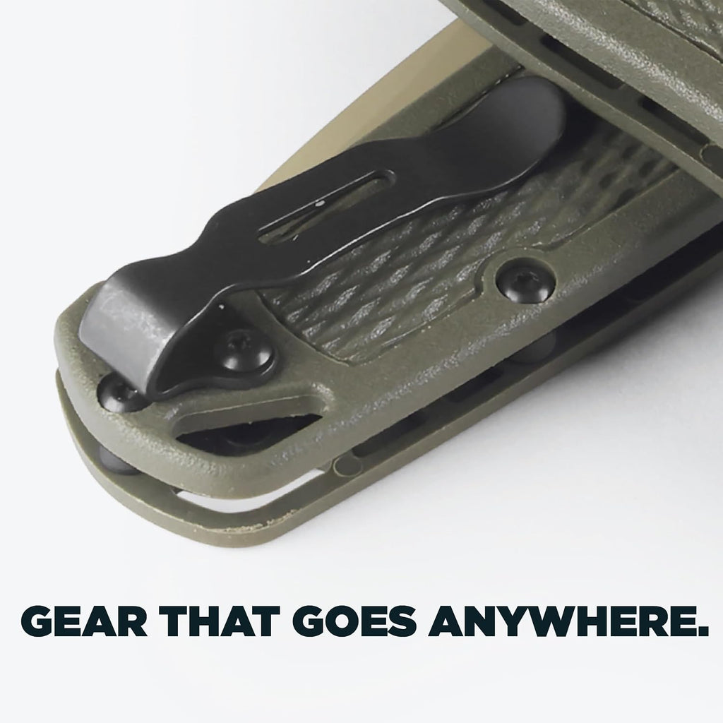Benchmade - Bugout Outdoor EDC Folding Knife, Slim, Lightweight, Plain Edge, Drop-Point Blade, CPM-S30V Stainless Steel (58-60HRC), Grivory Handle (535TN-11)