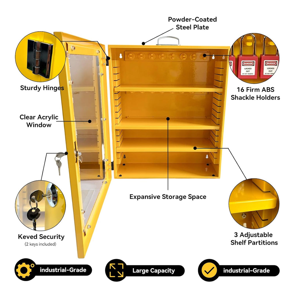 Lockout Tagout Station, Lock Out Tag Out Station Unfilled, Wall Mount Transparent visualisation Loto Kit Board