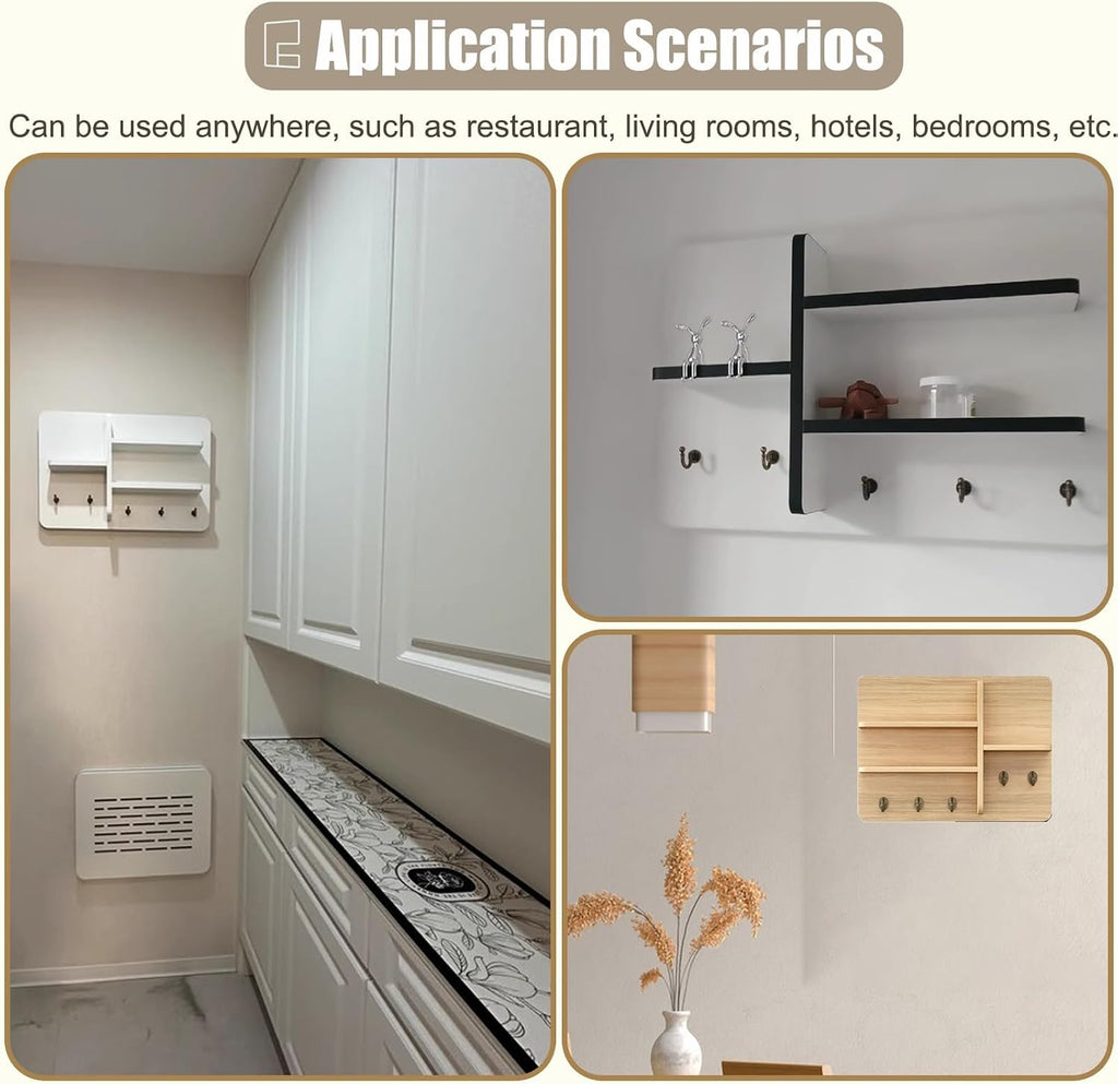 Sliding Door Electrical Panel Box Cover Wooden, Wall Mounted Hide Breaker Box Cover for Circuit Distribution Box, Indoor Meter Box Covers(Style/B,55x45cm(21 5/8x17 3/4'))