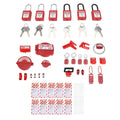 Lockout Tagout Kit Electrical Loto, Safety Padlocks Clamp On Circuit Breaker Lockout, Group Lockout Hasps, Lockout Tag, Universal Multi Pole Breaker and Red Carrying Box