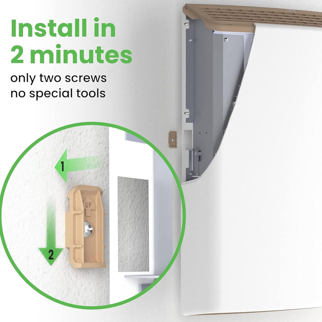 EnviMAX Plug-in Electric Panel Wall Heaters for Large Rooms, 1000 Watts, 24/7 Heating w/Safety Sensor Protection, Patented Quiet Fan-less Design, Easy 2-Min Install, Indoor Space Heater, Made in USA