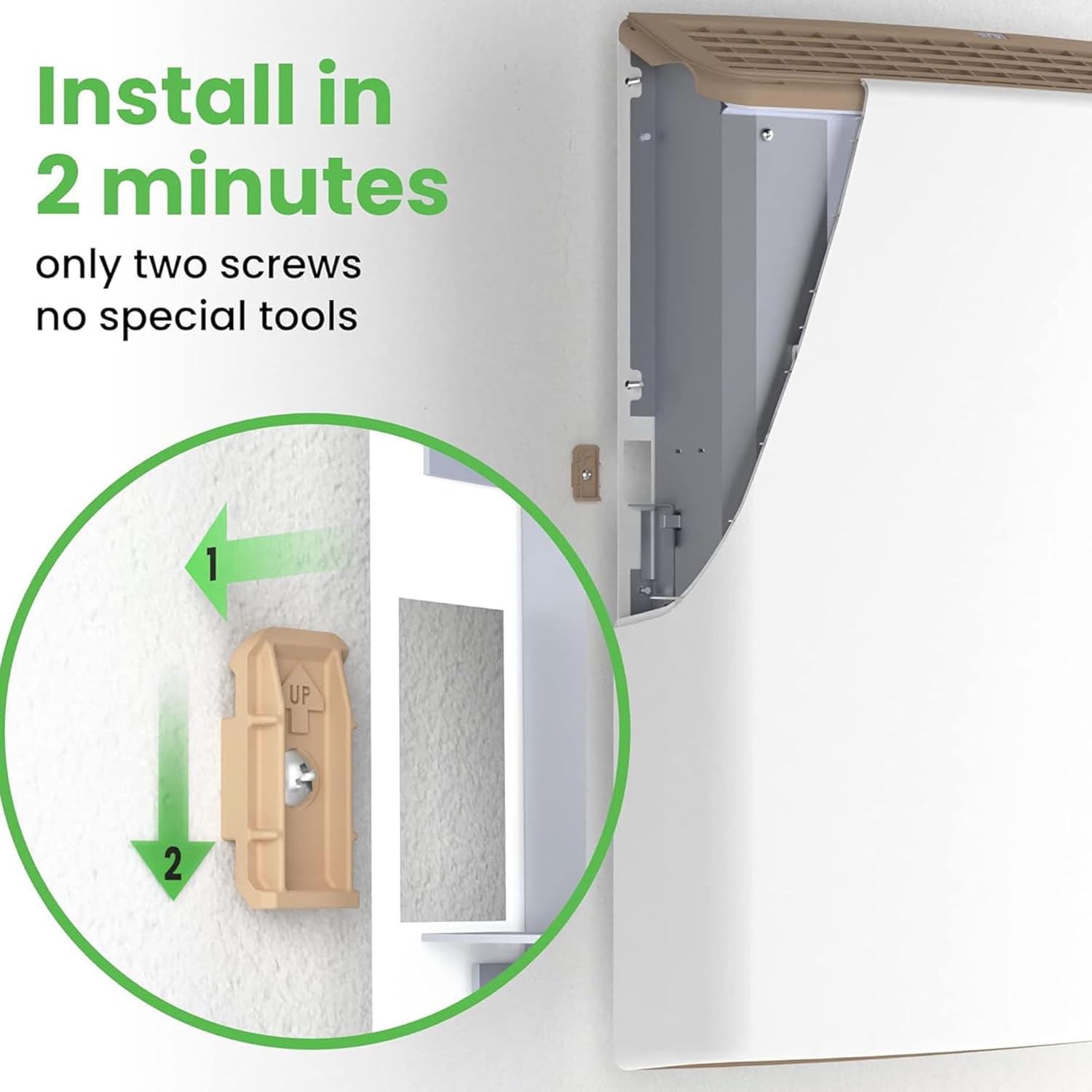 EnviMAX Plug-in Electric Panel Wall Heaters for Large Rooms, 1000 Watts, 24/7 Heating w/Safety Sensor Protection, Patented Quiet Fan-less Design, Easy 2-Min Install, Indoor Space Heater, Made in USA