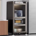 Coffee Bar Cabinet with Drawer, 4/5-Tier Microwave Stand, Kitchen Bakers Rack, Stylish Transparent Flip Door, Ideal for Dining Room Living Room,4,Layers,50cm/19.7in