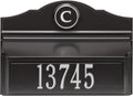 Whitehall Colonial Mailbox with House Numbers, Personalized Address Plaque and Monogram, Wall Mount Mailbox for Outside