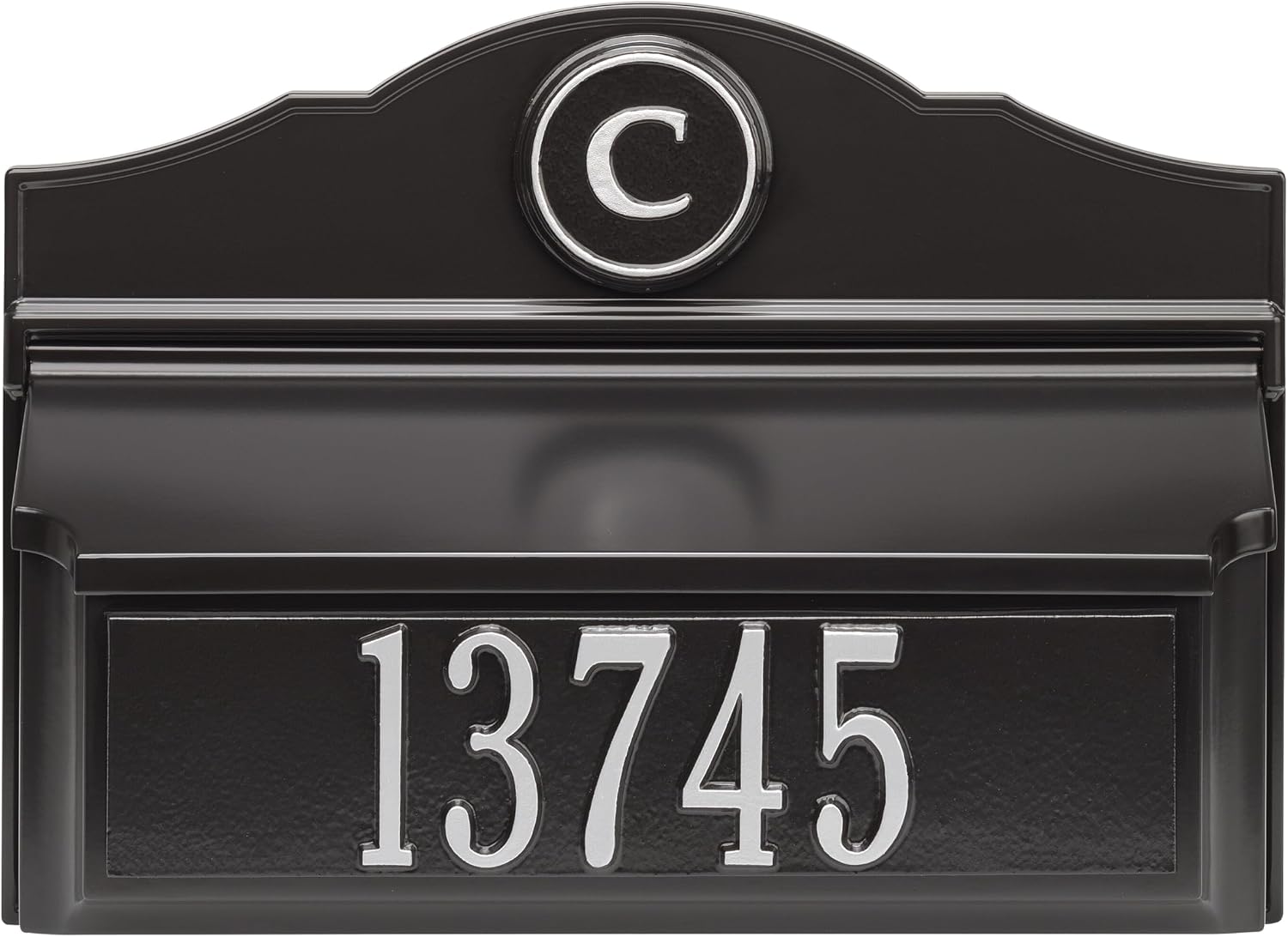Whitehall Colonial Mailbox with House Numbers, Personalized Address Plaque and Monogram, Wall Mount Mailbox for Outside