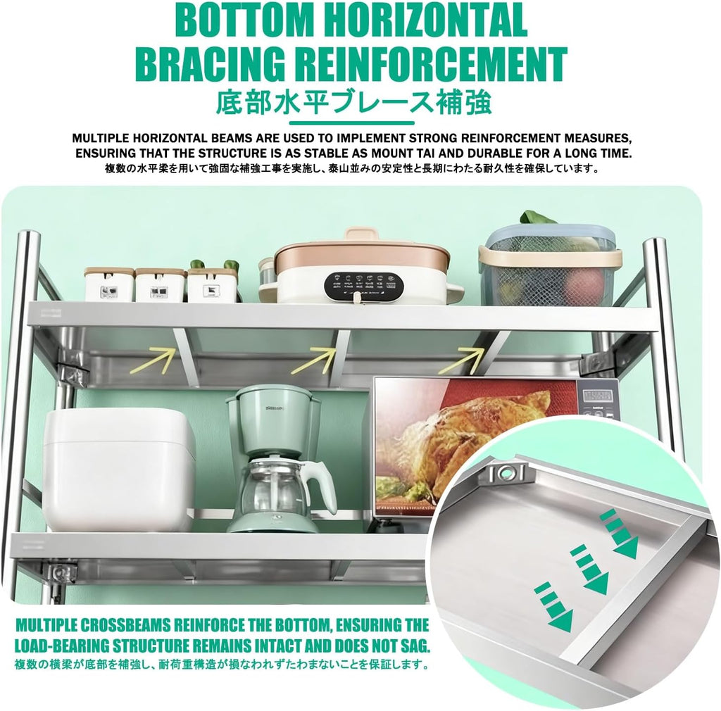 Microwave Rack，Bakers Racks for Kitchens，Kitchen Microwave Stand with Storage，Multi-Layered Storage Space, Suitable for Bedrooms, Balconies, Living Rooms, Etc.(90 * 35 * 150CM)
