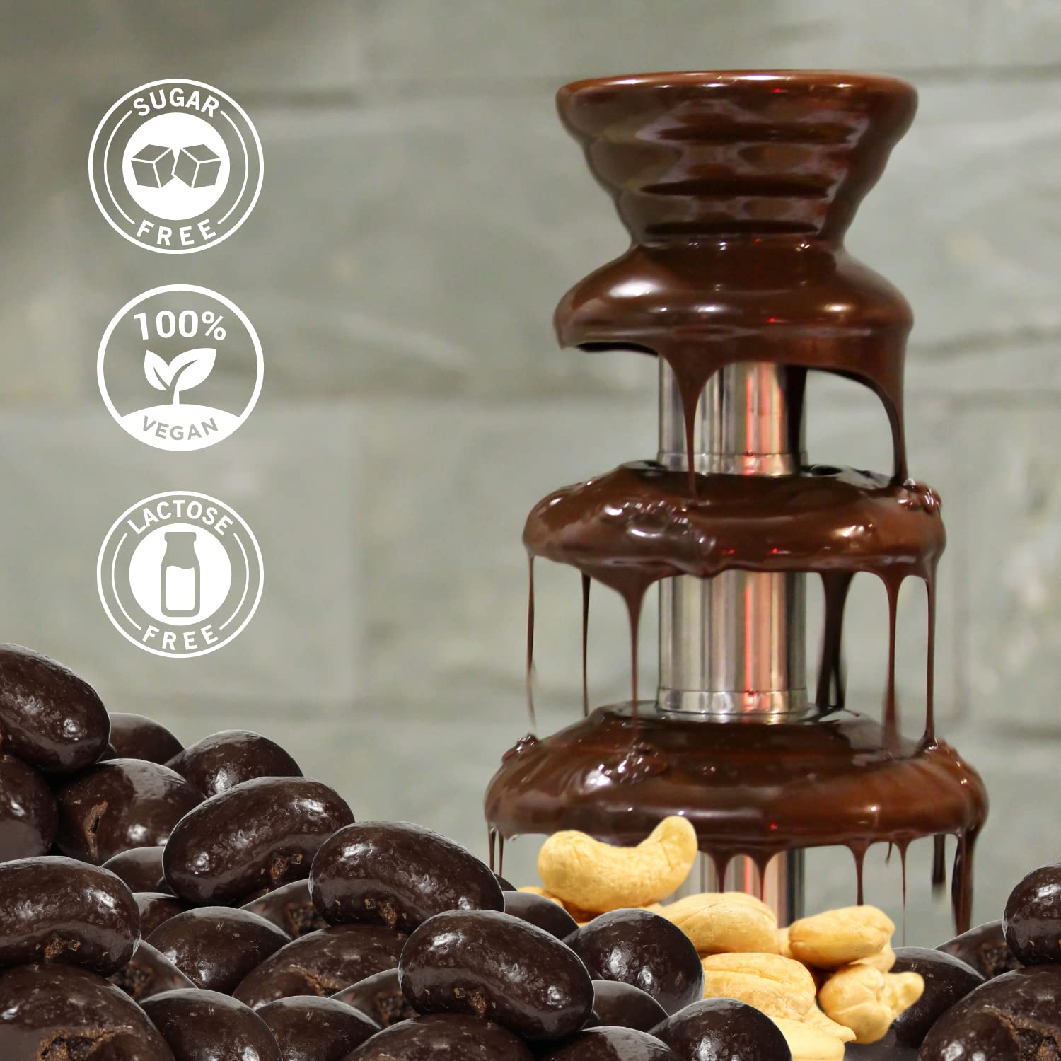 Sugar Free Dark Chocolate Covered Cashews by Its Delish, 10 lbs Bulk Bag | Gourmet Dark Chocolate Cashews, Healthy Snacks Chocolate Nuts, USA Made, Vegan, Kosher