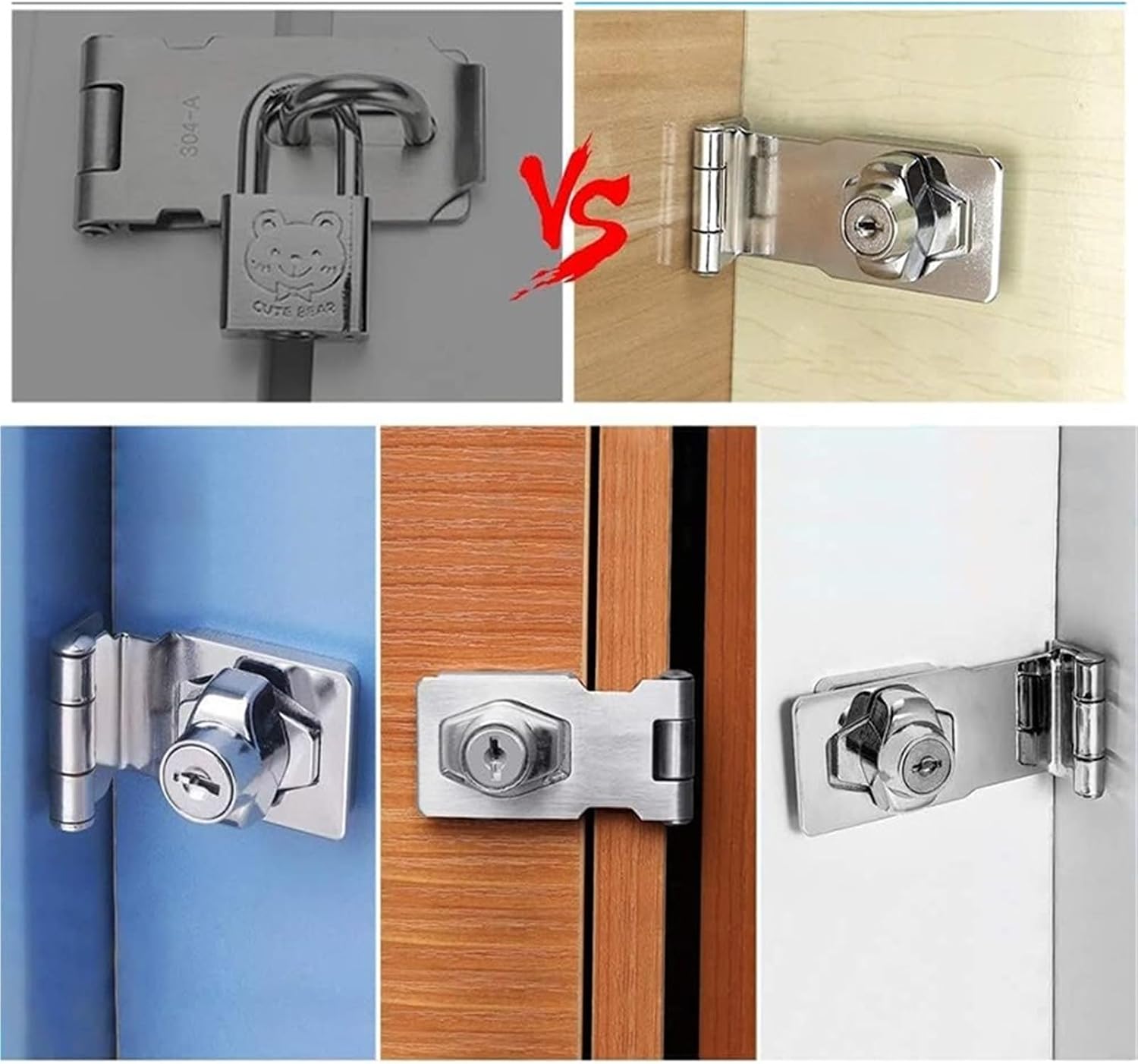 keyed hasp lock, Keyed Hasp Lock Pack of 3 2.5-4 inch(4 inch3PCS)