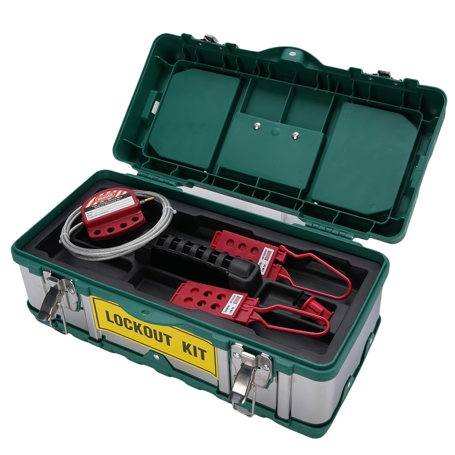 Lockout Tagout Kit Electrical Loto, Clamp On Circuit Breaker Lock Out, Group Lockout Hasps, Plug Lock, Loto Tags, Padlocks, Ball Valve, Tool Box, Universal for Electrical