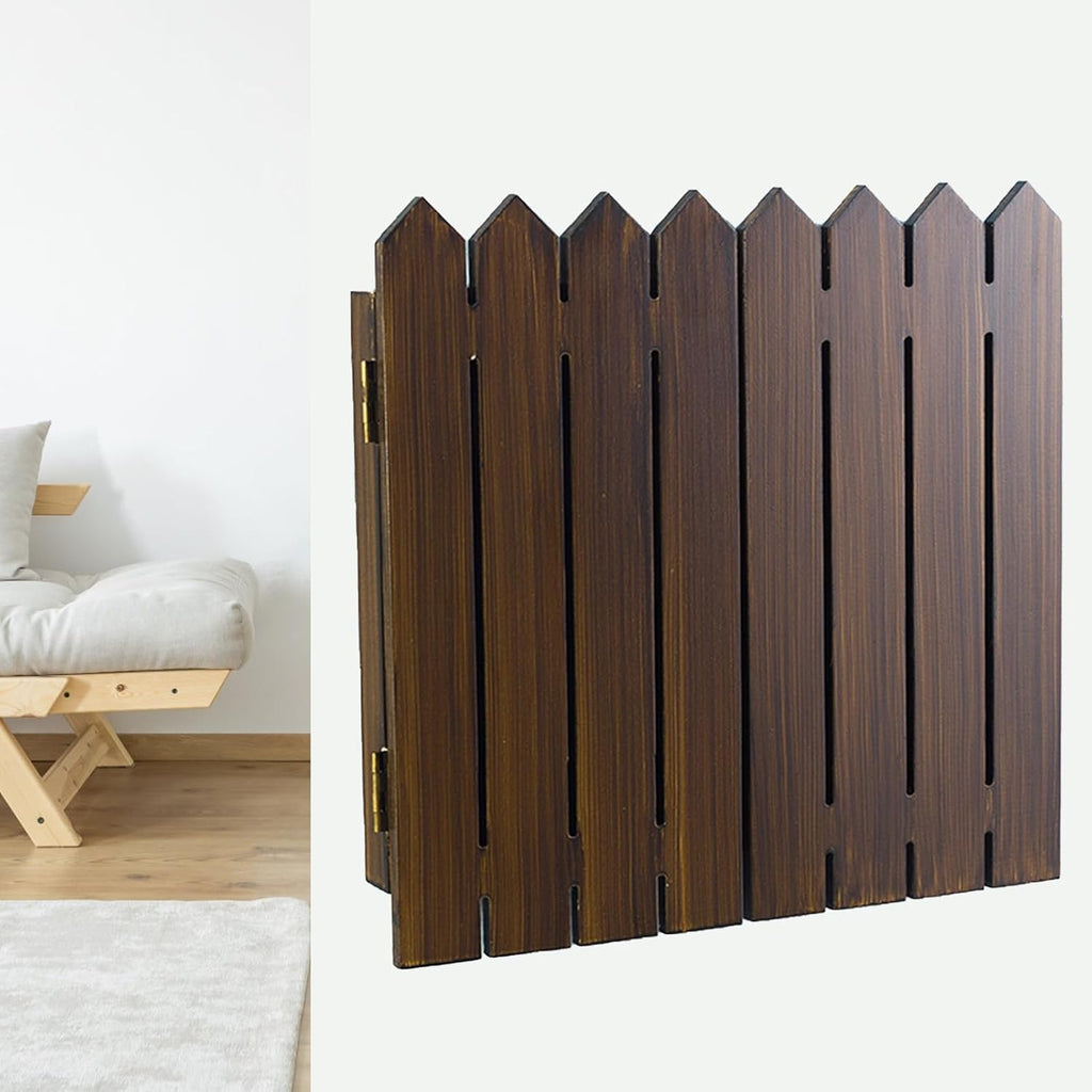 Electrical Panel Cover Breaker Box Cover Like Garden Fence, Wall Hanging Electrical Panel Cover, Removable Circuit Breaker Panel Cover, Household Meter Box Cover(Brown,50.3x45CM-19.8x17.7)
