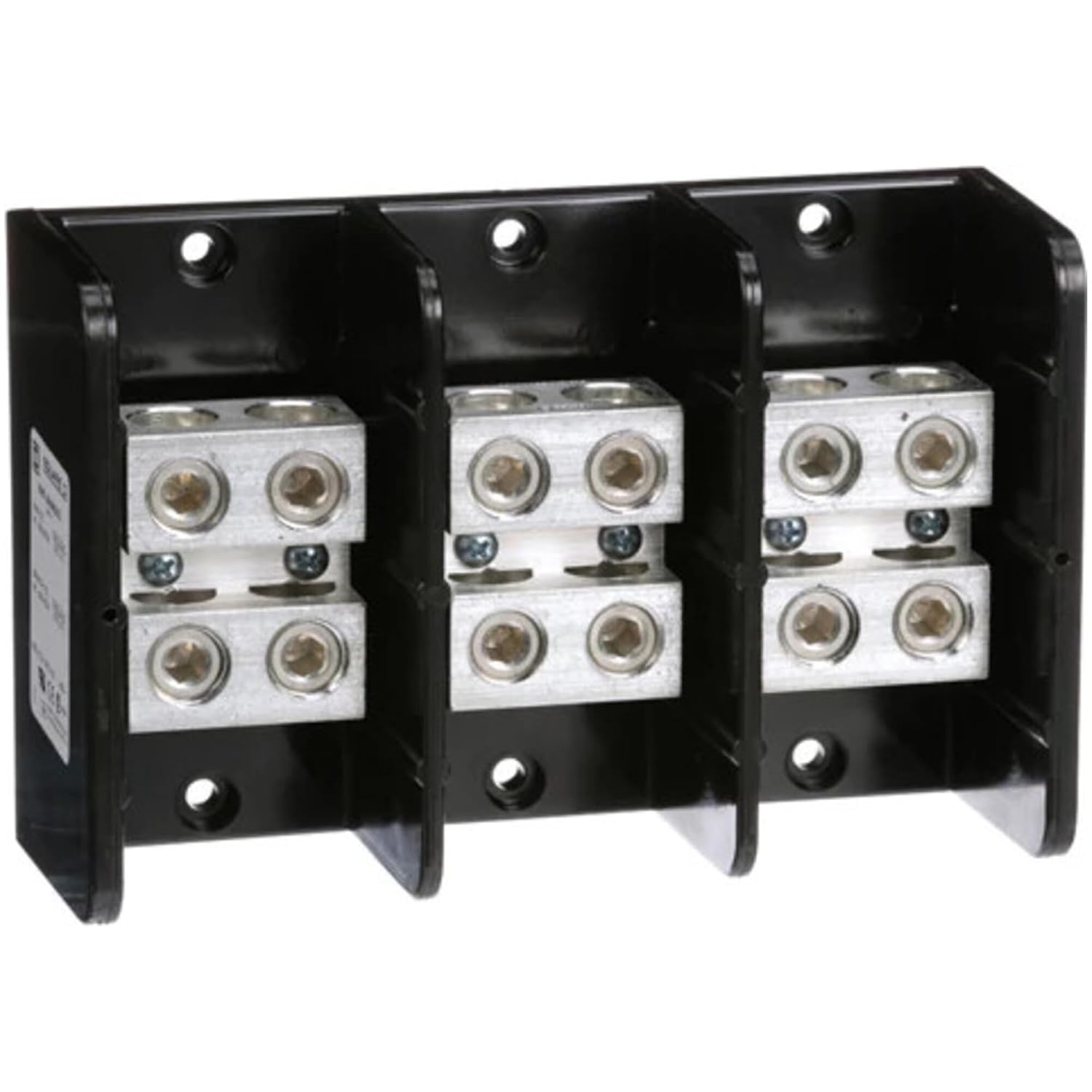 SQUARE D BY SCHNEIDER ELECTRIC 9080LBA365202 Panel Mount Barrier Terminal Block, 620 A, 600 V, 3 Pole, 2, Screw, 6 AWG