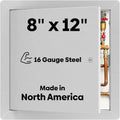 Best BA-AHD 8' x 12' Metal Access Panel with Concealed Pin Hinge, LEED Compliant 16-Gauge Steel Access Door for Non-Rated Drywall/Ceilings, White Drywall Panel with Rounded Corners, Screwdriver Latch…
