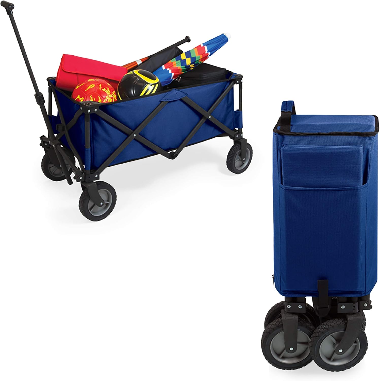 PICNIC TIME Brand Adventure Wagon Elite Folding Wagon With Table Top Lid & Soft Cooler Liner