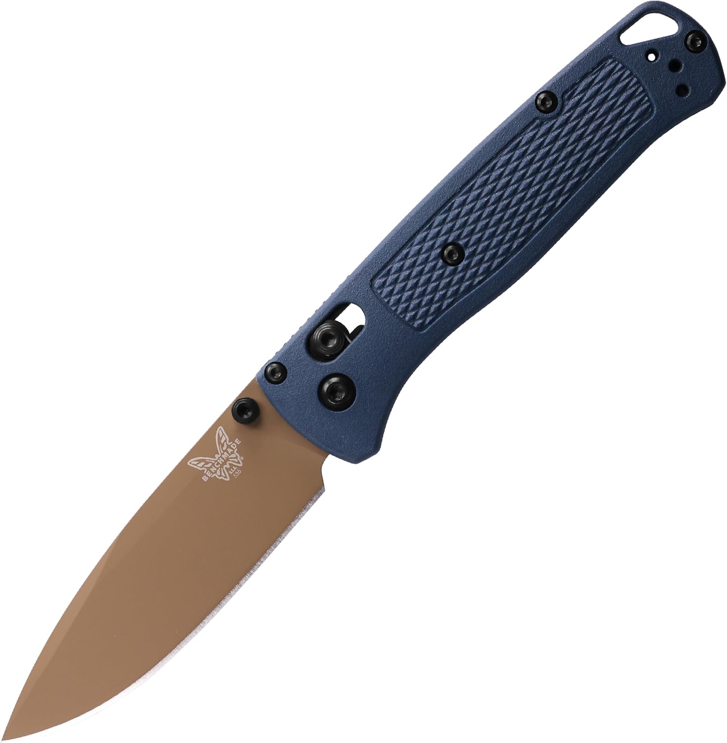 Benchmade - Bugout Outdoor EDC Folding Knife, Slim, Lightweight, Plain Edge, Drop-Point Blade, CPM-S30V Stainless Steel (58-60HRC), Grivory Handle (535FE-05)