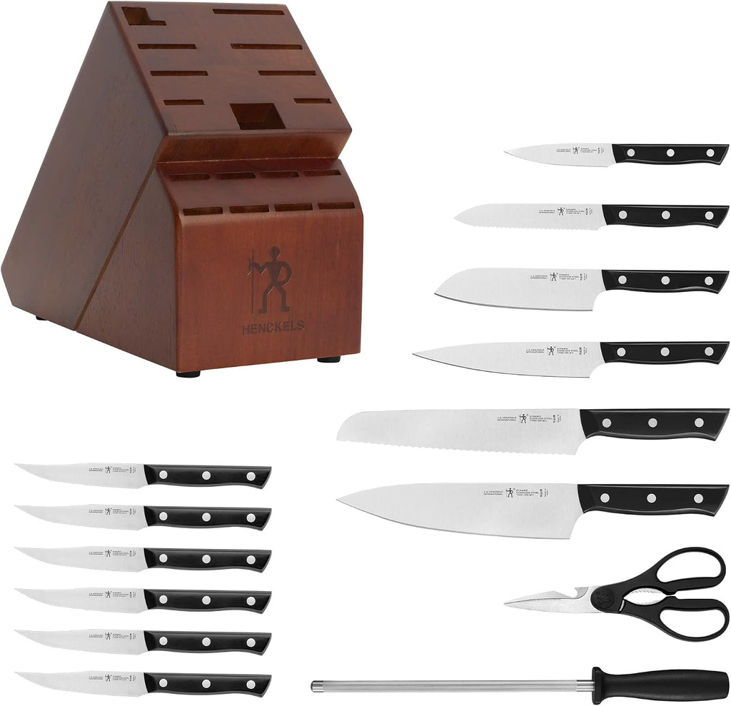 HENCKELS Dynamic Razor-Sharp 15-Piece Knife Set, Chef, Bread, Steak, German Engineered Informed by 100+ Years of Mastery