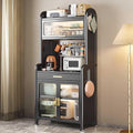 5-Tier Kitchen Baker's Rack, Kitchen Pantry Cupboard Free Standing, Coffee Bar Station with Drawer, Stable Load-Bearing(Black,60cm)
