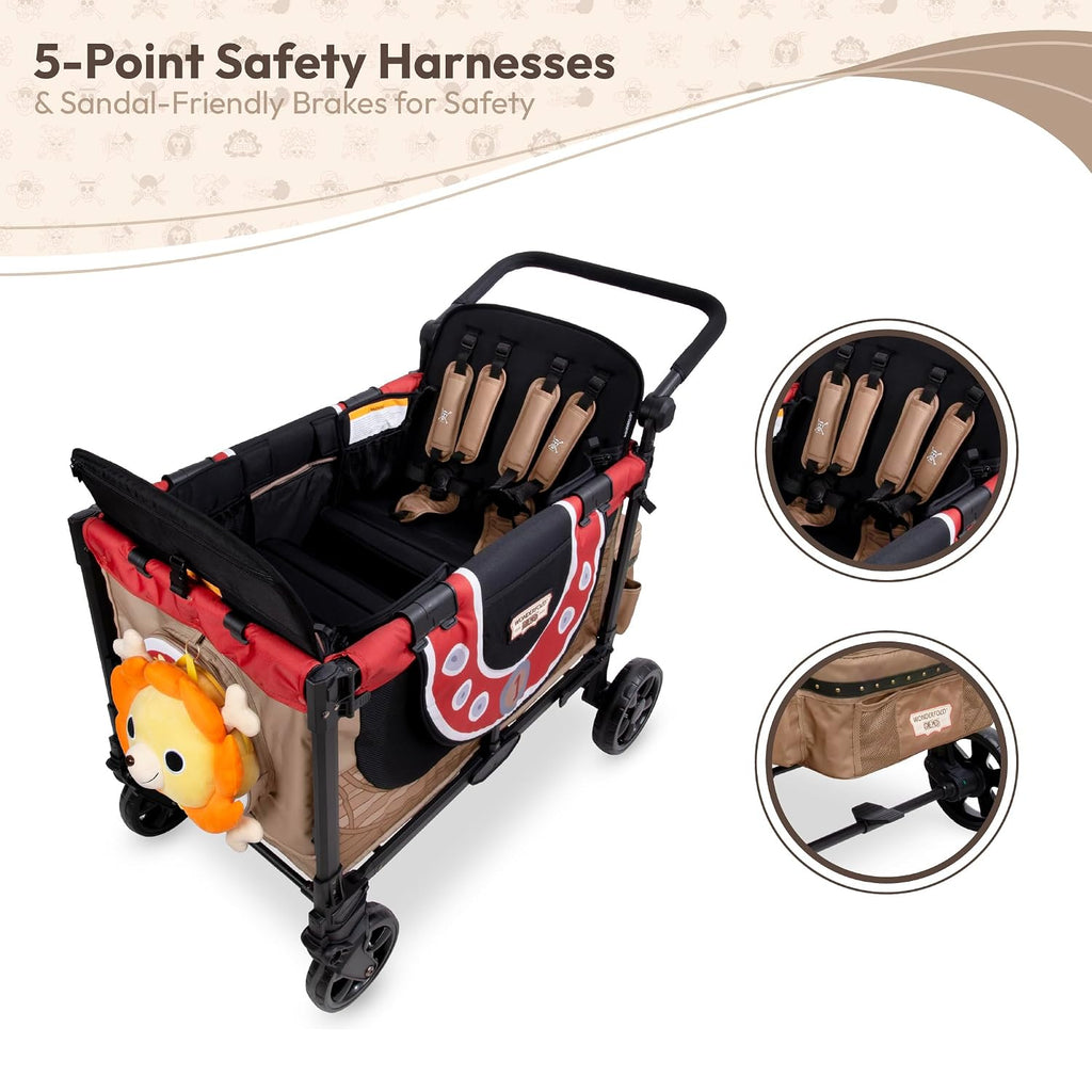 WonderFold ONE PIECE Thousand Sunny Limited Edition 4 Seater Stroller Wagon - Spacious, Safe, and Stylish Ride with All-Terrain Wheels