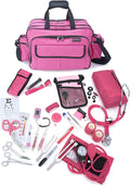 ASA TECHMED Durable Nurse Travel Bag with Nursing Supplies – Multi-Pocketed, Heavy-Duty Nylon, Webbed Shoulder Strap