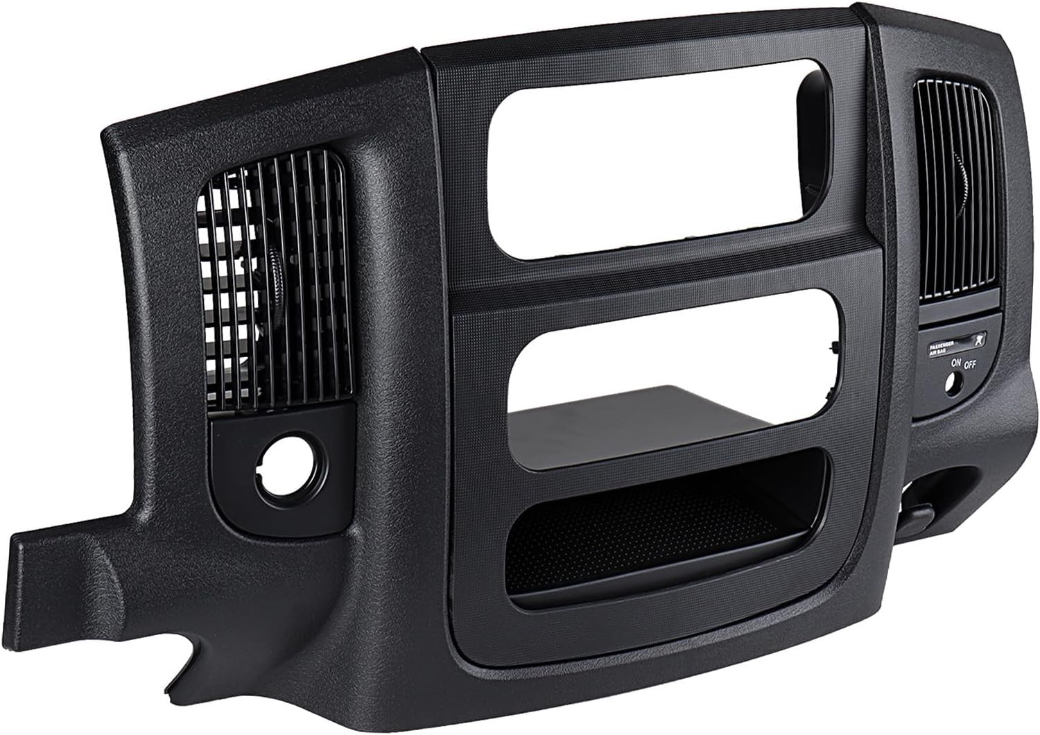 Dash Center Radio Bezel Trim Panel Compatible for 2002-2005 Dodge Ram 1500, 2003-2005 Ram 2500 3500 Replacement Dash Cover Kit w/Mounting Screw Dashboard Radio Surround Interior Black