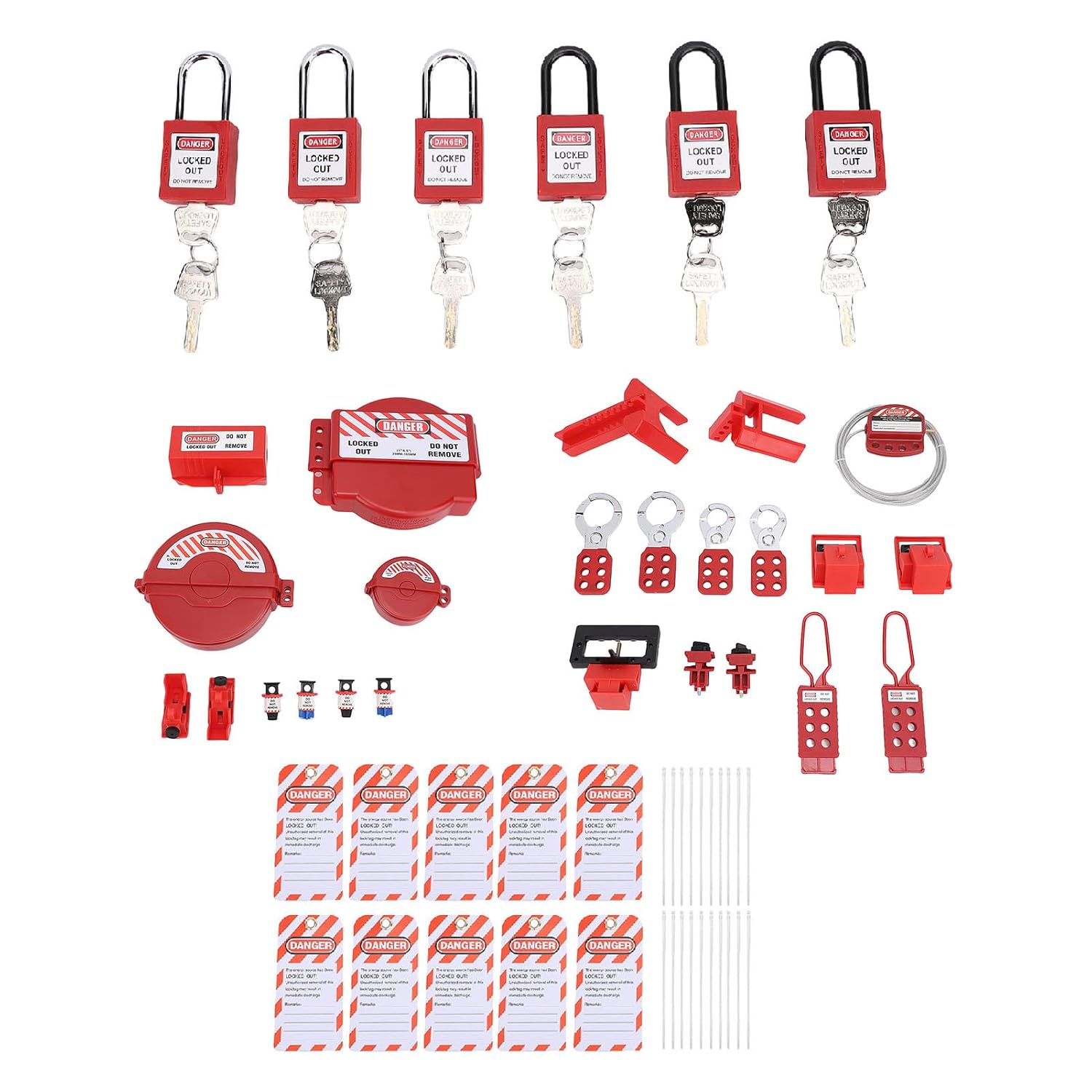 Lockout Tagout Kit Electrical Loto, Clamp On Circuit Breaker Lockout, Hasps, Loto, Safety Padlocks, Plug Lock, Ball Valve, Tool Box, for Electrical, Industrial