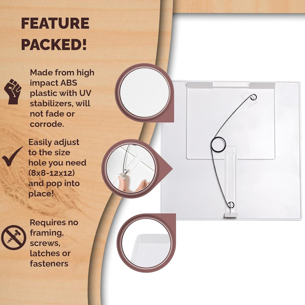 Morvat Adjustable Spring Access Panel 6'x6' Inches, for Drywall, Ceiling, Electrical, Plumbing Heavy-Duty & Easy Install, Wall Hole Cover Plate, White | Fits 5.5'x6' - 7'x7' Inches | (40-Pack)