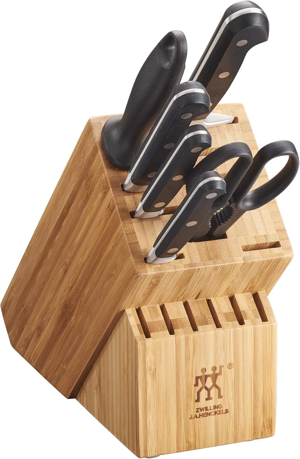 ZWILLING Professional S 7-Piece Razor-Sharp German Block Knife Set, Made in Company-Owned German Factory with Special Formula Steel perfected for almost 300 Years, Dishwasher Safe