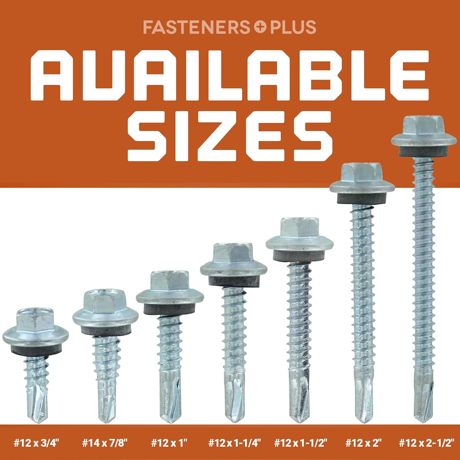 Fasteners Plus ST Fastening #12 x 2-1/2' Maxx Steelbinder Metal Roofing Screws Metal-to-Metal Tan (Pack of 250)