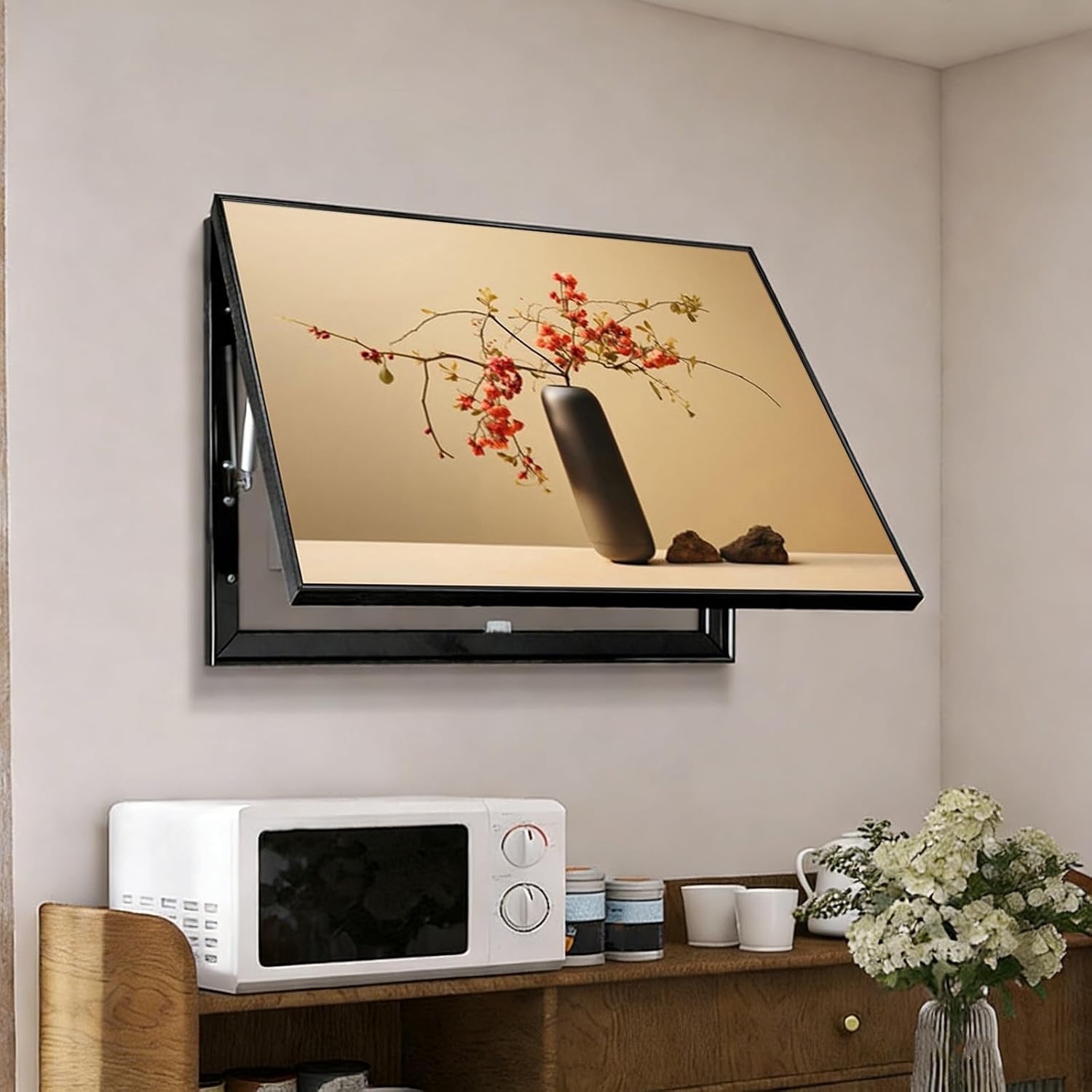Hide Breaker Box Cover, Fuse Box Cover Decorative Painting, Circuit Breaker Panel Protector, Flip-Up Meter Switch Box, Easy Installation(Brown 1,70 * 50cm//27.5 * 19.7in)