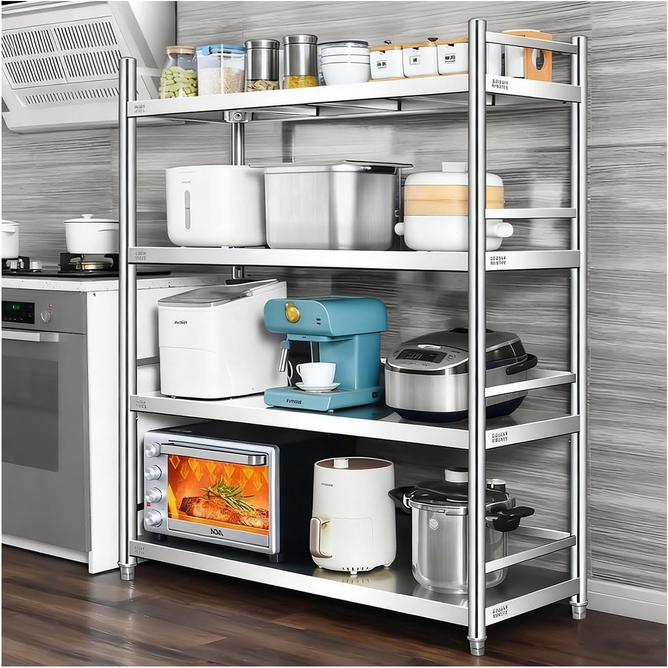 Bakers Racks for Kitchens，Kitchen Baker Rack，Small Bakers Racks for Kitchens，Easy to Install，Dining Rooms, Bedrooms, Balconies, Living Rooms, Etc.(60 * 50 * 150CM)